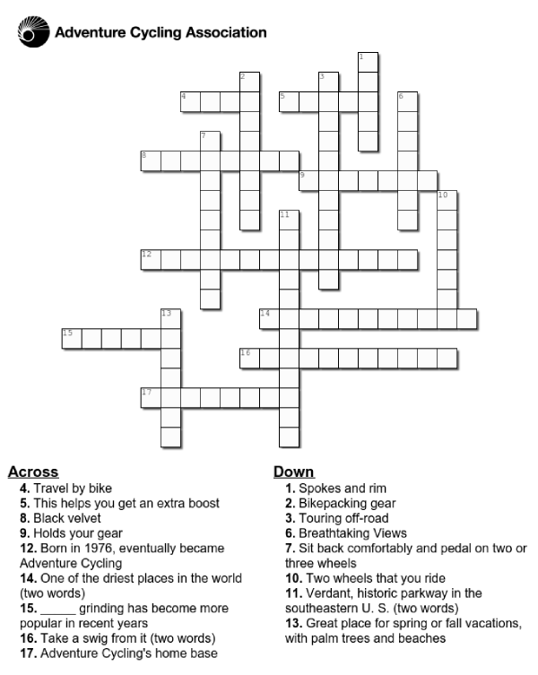 crossword fun with adventure cycling